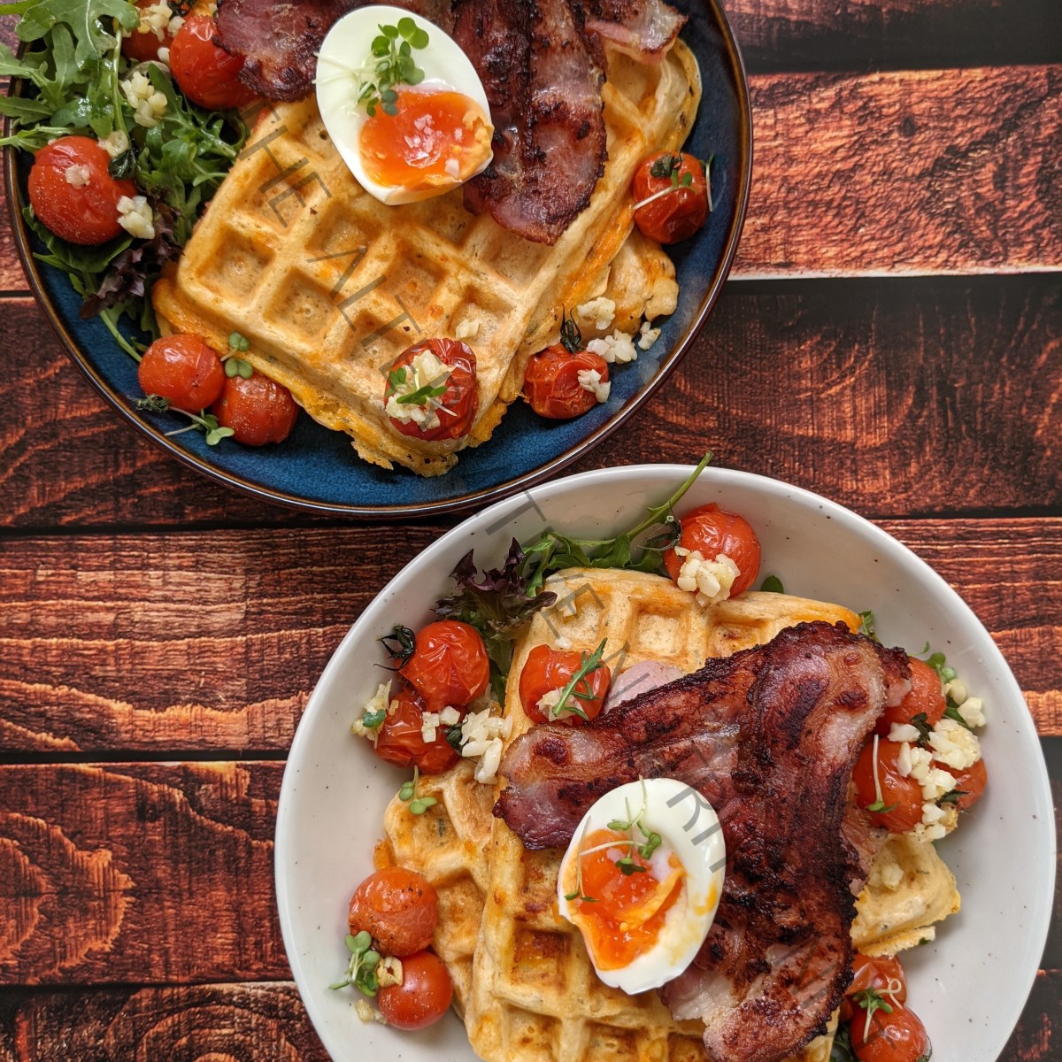 Cheesy breakfast waffles